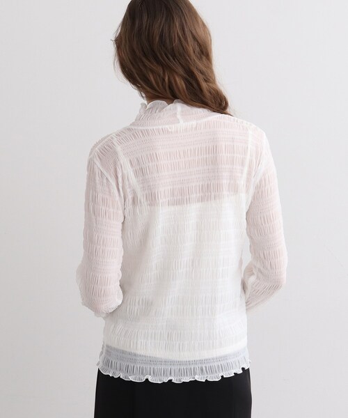 Cutie Blonde(キューティーブロンド)の「◆シアーハイネックトップス(Tシャツ/カットソー・レディース・ホワイト系/ブラック・01/02/03)」の5枚目の写真