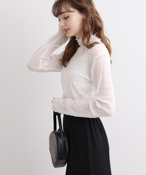 Cutie Blonde(キューティーブロンド)の「◆シアーハイネックトップス(Tシャツ/カットソー・レディース・ホワイト系/ブラック・01/02/03)」の17枚目の写真