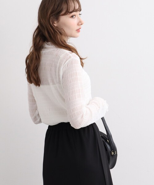 Cutie Blonde(キューティーブロンド)の「◆シアーハイネックトップス(Tシャツ/カットソー・レディース・ホワイト系/ブラック・01/02/03)」の18枚目の写真