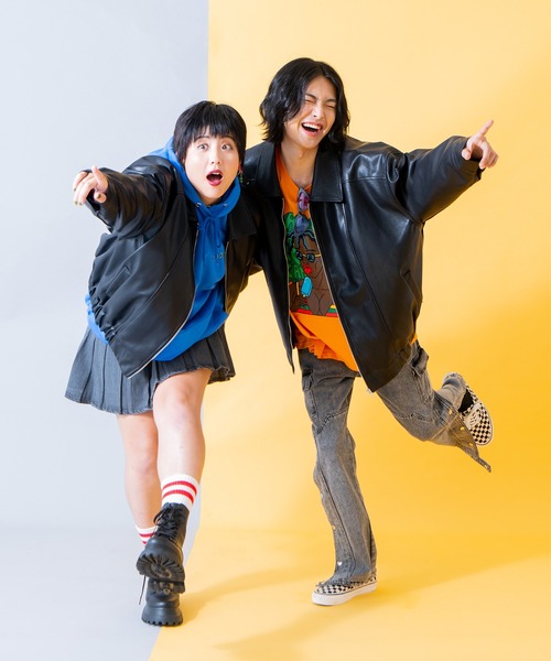 PUNYUS(プニュズ)の「合皮G1ジャケット(ブルゾン・レディース・ブラック・2/4/3)」の9枚目の写真