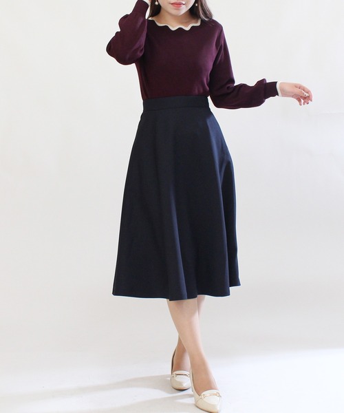 TRUDEA(トルディア)の「配色使いスカラップニットプルオーバー(ニット/セーター・レディース・ベージュ/ワイン/モカ/チャコールグレー・MEDIUM/LARGE)」の13枚目の写真