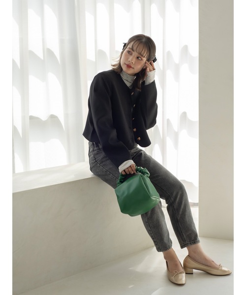 JUMELLE(ジュメロ)の「ツイードショートジャケット(ノーカラージャケット・レディース・ホワイト/ブラック・FREE)」の5枚目の写真