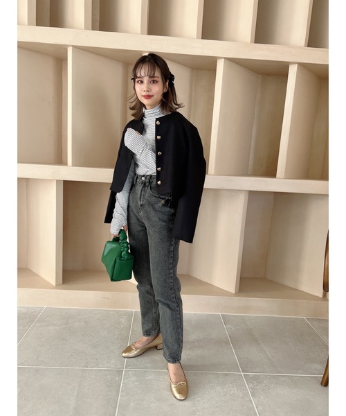 JUMELLE(ジュメロ)の「ツイードショートジャケット(ノーカラージャケット・レディース・ホワイト/ブラック・FREE)」の11枚目の写真