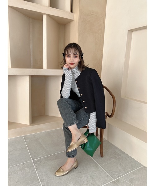 JUMELLE(ジュメロ)の「ツイードショートジャケット(ノーカラージャケット・レディース・ホワイト/ブラック・FREE)」の15枚目の写真