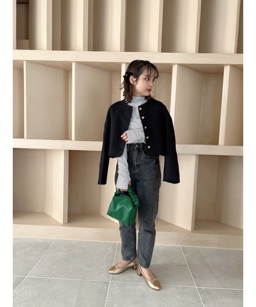 JUMELLE(ジュメロ)の「ツイードショートジャケット(ノーカラージャケット・レディース・ホワイト/ブラック・FREE)」の13枚目の写真