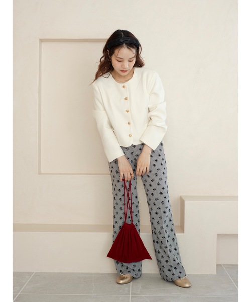 JUMELLE(ジュメロ)の「ツイードショートジャケット(ノーカラージャケット・レディース・ホワイト/ブラック・FREE)」の17枚目の写真