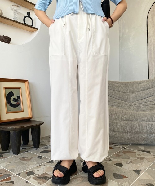 moment+(モーメントプラス)の「【累計販売枚数2万枚突破!】すそドロストワークパンツ(カーゴパンツ・レディース・ピンク/オフホワイト/ブラック/カーキ・M/L)」の12枚目の写真