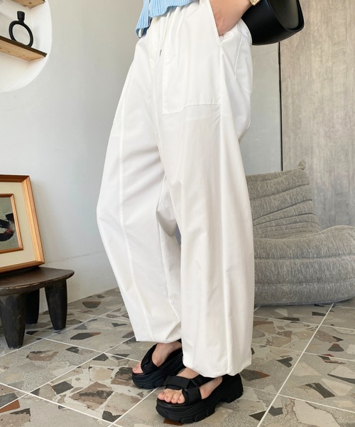 moment+(モーメントプラス)の「【累計販売枚数2万枚突破!】すそドロストワークパンツ(カーゴパンツ・レディース・ピンク/オフホワイト/ブラック/カーキ・M/L)」の14枚目の写真