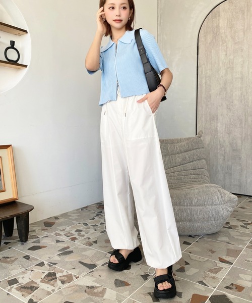 moment+(モーメントプラス)の「【累計販売枚数2万枚突破!】すそドロストワークパンツ(カーゴパンツ・レディース・ピンク/オフホワイト/ブラック/カーキ・M/L)」の22枚目の写真