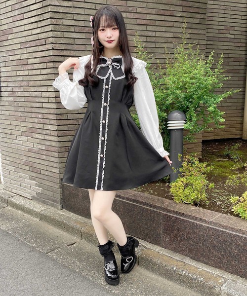 ROJITA(ロジータ)の「リボンブローチワンピース(ワンピース・レディース・ピンク/ブラック/グレー・FREE)」の21枚目の写真