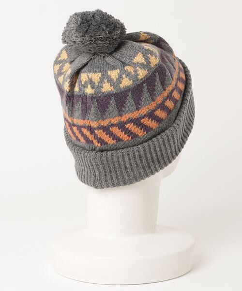 halo commodity（ハロ　コモディティー）の「[HALO COMMODITY/ハロ コモディティー] OTTER WATCH ボンボンニットキャップ（ニットキャップ/ビーニー・レディース・グレー/モカ・F）」の6枚目の写真