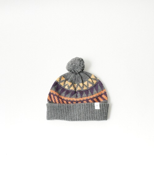 halo commodity（ハロ　コモディティー）の「[HALO COMMODITY/ハロ コモディティー] OTTER WATCH ボンボンニットキャップ（ニットキャップ/ビーニー・レディース・グレー/モカ・F）」の16枚目の写真