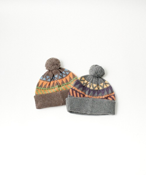 halo commodity（ハロ　コモディティー）の「[HALO COMMODITY/ハロ コモディティー] OTTER WATCH ボンボンニットキャップ（ニットキャップ/ビーニー・レディース・グレー/モカ・F）」の18枚目の写真