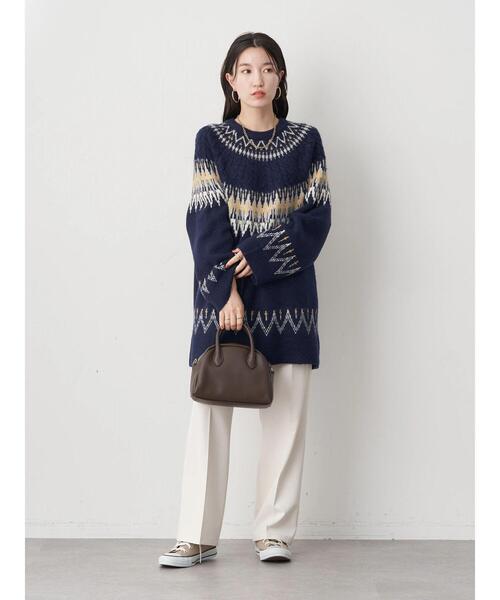 earth music&ecology（アースミュージックアンドエコロジー）の「ハイウエスト2タックパンツ（その他パンツ・レディース・ブルー系その他7/ブラック/アイボリー/ライトピンク/ベージュ・S/M）」の6枚目の写真