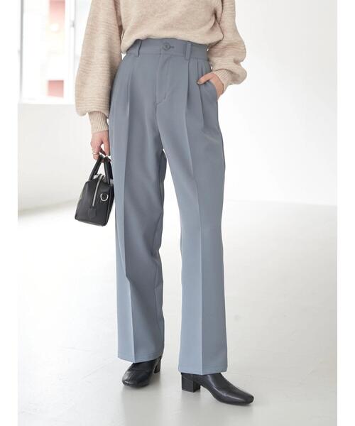 earth music&ecology（アースミュージックアンドエコロジー）の「ハイウエスト2タックパンツ（その他パンツ・レディース・ブルー系その他7/ブラック/アイボリー/ライトピンク/ベージュ・S/M）」の8枚目の写真