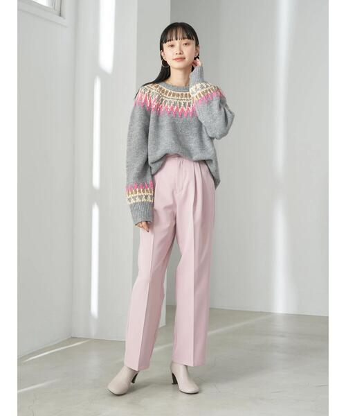 earth music&ecology（アースミュージックアンドエコロジー）の「ハイウエスト2タックパンツ（その他パンツ・レディース・ブルー系その他7/ブラック/アイボリー/ライトピンク/ベージュ・S/M）」の15枚目の写真