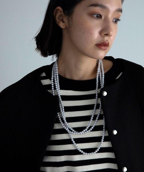 marjour(マージュール)の「NAVAJO PEARL NECKLACE(ネックレス・レディース・ライトグレー・FREE)」の4枚目の写真