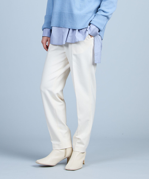 N.O.R.C by the line(ノークバイザライン)の「カラースラックス(スラックス・レディース・オフホワイト/サックスブルー/ピンク/ブラック・S/M/L)」の2枚目の写真