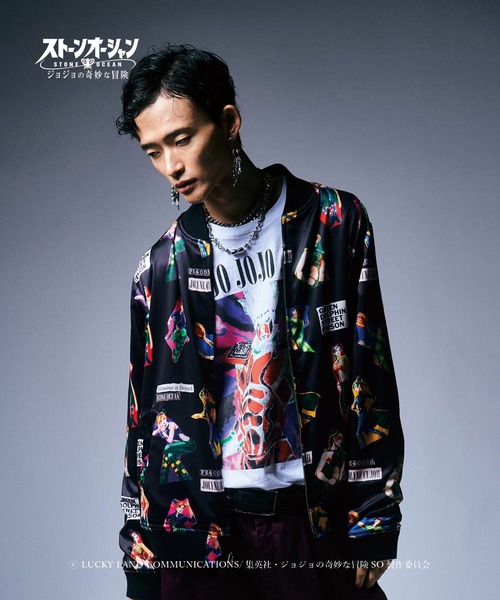 glamb ジョジョの奇妙な冒険 別注 長袖 ロンT カットソー ブラック L ジョジョの奇妙な冒険 ストーンオーシャン【glamb】ロングT