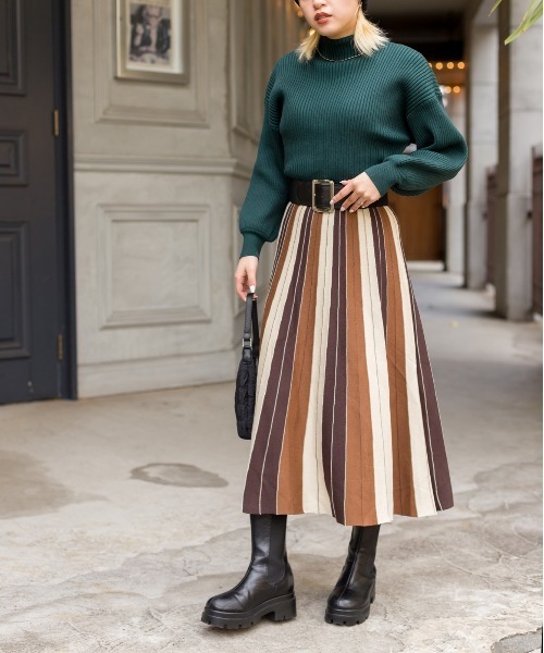 セール】ニットストライプスカート（スカート）｜SpRay