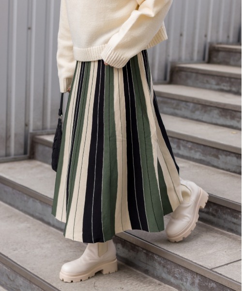 SpRay（スプレイ）の「ニットストライプスカート（スカート）」 - WEAR
