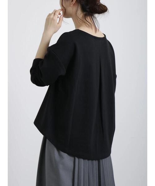 Samansa Mos2 blue（サマンサモスモスブルー）の「裏起毛ダンボールニットプルオーバー（Tシャツ/カットソー・レディース・ブラック/モカ/キナリ・ﾌﾘ-）」の3枚目の写真