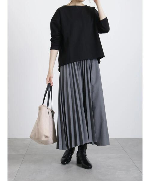 Samansa Mos2 blue（サマンサモスモスブルー）の「裏起毛ダンボールニットプルオーバー（Tシャツ/カットソー・レディース・ブラック/モカ/キナリ・ﾌﾘ-）」の5枚目の写真