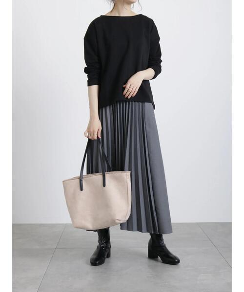 Samansa Mos2 blue（サマンサモスモスブルー）の「裏起毛ダンボールニットプルオーバー（Tシャツ/カットソー・レディース・ブラック/モカ/キナリ・ﾌﾘ-）」の7枚目の写真