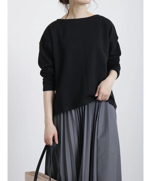 Samansa Mos2 blue（サマンサモスモスブルー）の「裏起毛ダンボールニットプルオーバー（Tシャツ/カットソー・レディース・ブラック/モカ/キナリ・ﾌﾘ-）」の8枚目の写真