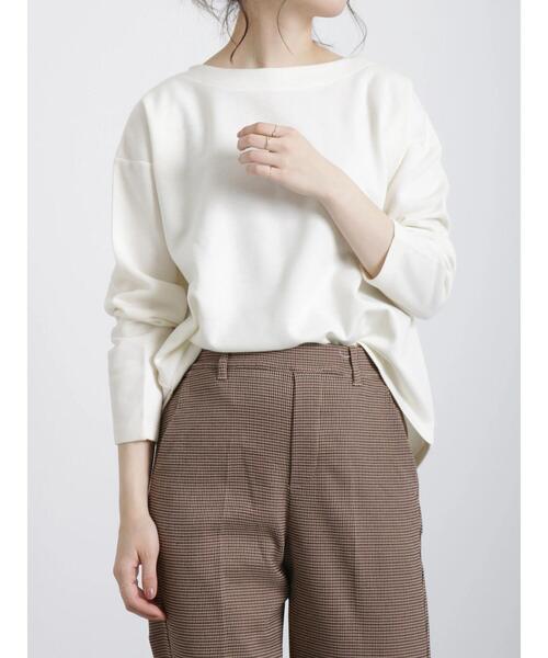 Samansa Mos2 blue（サマンサモスモスブルー）の「裏起毛ダンボールニットプルオーバー（Tシャツ/カットソー・レディース・ブラック/モカ/キナリ・ﾌﾘ-）」の15枚目の写真