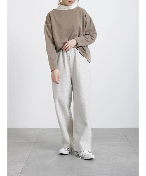 Samansa Mos2 blue（サマンサモスモスブルー）の「裏起毛ダンボールニットプルオーバー（Tシャツ/カットソー・レディース・ブラック/モカ/キナリ・ﾌﾘ-）」の16枚目の写真