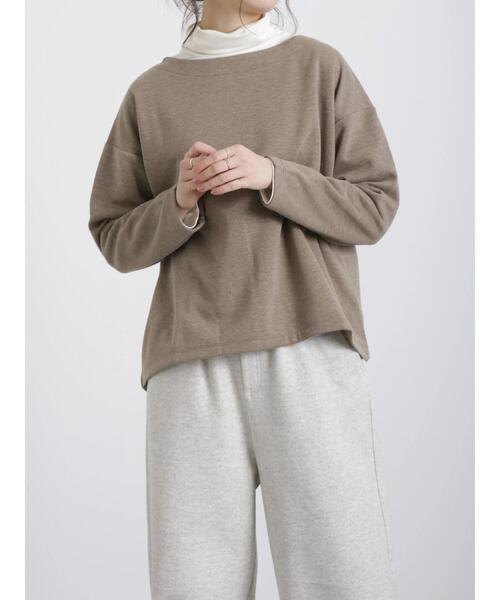 Samansa Mos2 blue（サマンサモスモスブルー）の「裏起毛ダンボールニットプルオーバー（Tシャツ/カットソー・レディース・ブラック/モカ/キナリ・ﾌﾘ-）」の19枚目の写真