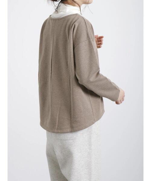 Samansa Mos2 blue（サマンサモスモスブルー）の「裏起毛ダンボールニットプルオーバー（Tシャツ/カットソー・レディース・ブラック/モカ/キナリ・ﾌﾘ-）」の20枚目の写真