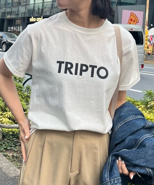 GALLARDAGALANTE(ガリャルダガランテ)の「ロゴTシャツ《TRIPTO》(Tシャツ/カットソー・レディース・ホワイト/ブラウン/ベージュ/ホワイト系その他2・FREE)」の2枚目の写真