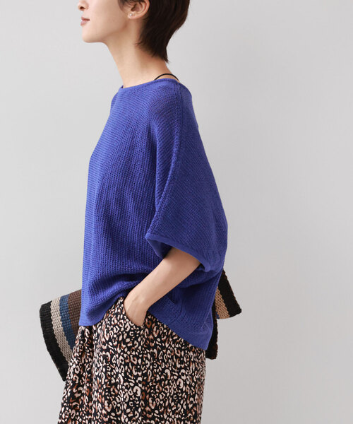 JOURNAL STANDARD relume（ジャーナルスタンダード　レリューム）の「テープヤーンドルマンプルオーバー（ニット/セーター・レディース・チャコールグレー/アイボリー/ブルー・FREE）」の19枚目の写真