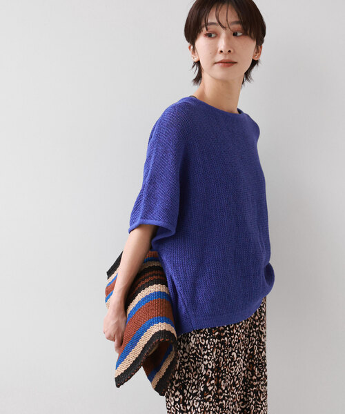 JOURNAL STANDARD relume（ジャーナルスタンダード　レリューム）の「テープヤーンドルマンプルオーバー（ニット/セーター・レディース・チャコールグレー/アイボリー/ブルー・FREE）」の20枚目の写真