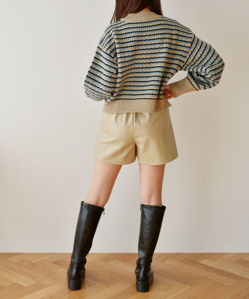 ems excite(エムズエキサイト)の「フェイクレザーSPT(その他パンツ・レディース・ベージュ/ブラック/ナチュラル・FREE)」の9枚目の写真