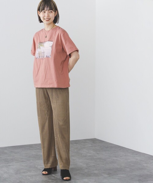 BEAMS HEART(ビームスハート)の「BEAMS HEART / ビーチフォト プリントTシャツ(Tシャツ/カットソー・レディース・オフホワイト/ブラック/ピンク系その他/グリーン系その他・FREE)」の10枚目の写真