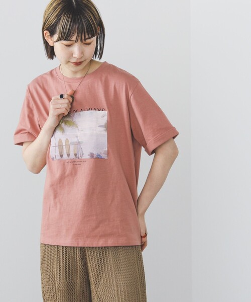 BEAMS HEART / ビーチフォト プリントTシャツ（Tシャツ