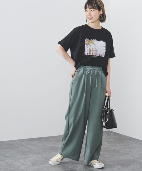 BEAMS HEART(ビームスハート)の「BEAMS HEART / ビーチフォト プリントTシャツ(Tシャツ/カットソー・レディース・オフホワイト/ブラック/ピンク系その他/グリーン系その他・FREE)」の14枚目の写真