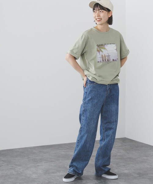 BEAMS HEART(ビームスハート)の「BEAMS HEART / ビーチフォト プリントTシャツ(Tシャツ/カットソー・レディース・オフホワイト/ブラック/ピンク系その他/グリーン系その他・FREE)」の19枚目の写真