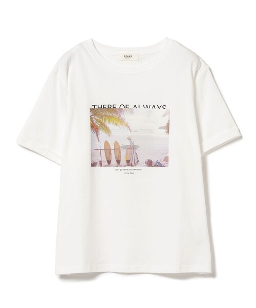 BEAMS HEART / ビーチフォト プリントTシャツ（Tシャツ