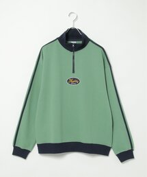 ライン入りハーフジップスウェット
