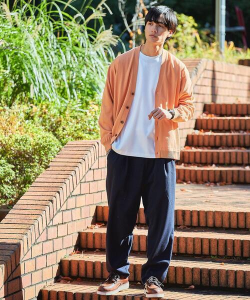 green label relaxing（グリーンレーベルリラクシング）の「スビンコード Vネック カーディガン（カーディガン/ボレロ・メンズ・オレンジ/ネイビー/ライトグレー/ターコイズブルー・M/XL/S/L）」の6枚目の写真