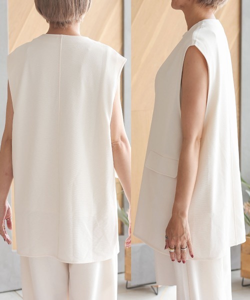 DONOBAN（ドノバン）の「【pufe】Vネック ベスト（ベスト・レディース・ブラック/アイボリー/グレイッシュベージュ・F）」の18枚目の写真