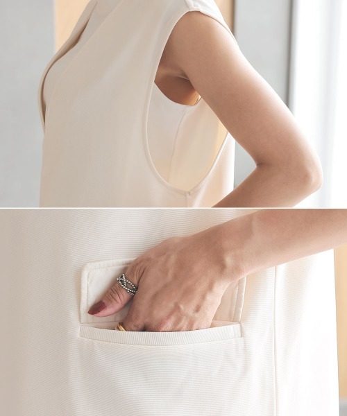 DONOBAN（ドノバン）の「【pufe】Vネック ベスト（ベスト・レディース・ブラック/アイボリー/グレイッシュベージュ・F）」の13枚目の写真