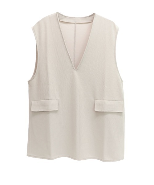 DONOBAN（ドノバン）の「【pufe】Vネック ベスト（ベスト・レディース・ブラック/アイボリー/グレイッシュベージュ・F）」の10枚目の写真