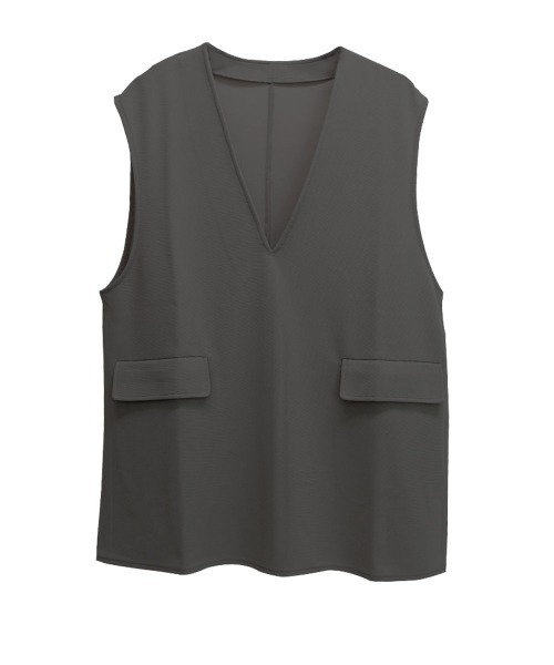 DONOBAN（ドノバン）の「【pufe】Vネック ベスト（ベスト・レディース・ブラック/アイボリー/グレイッシュベージュ・F）」の21枚目の写真