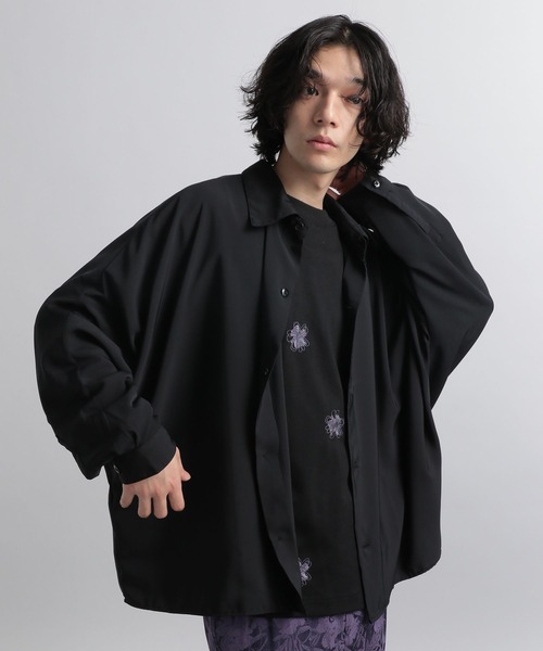 HARE（ハレ）の「ドルマンBIGシャツ(HARE)（シャツ/ブラウス・メンズ・グリーン/ブラック/ブルー/オフホワイト・MEDIUM/SMALL）」の8枚目の写真