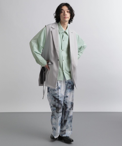 HARE（ハレ）の「ドルマンBIGシャツ(HARE)（シャツ/ブラウス・メンズ・グリーン/ブラック/ブルー/オフホワイト・MEDIUM/SMALL）」の9枚目の写真